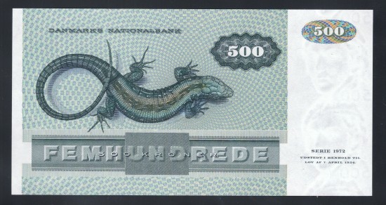 外鈔Danmark 1972 $500 B